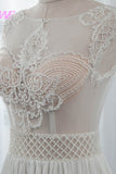 Sexy Jewel Sleeveless Chiffon Wedding Dresses See Through Top Bridal Gowns On Sale