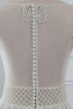 Sexy Jewel Sleeveless Chiffon Wedding Dresses See Through Top Bridal Gowns On Sale