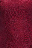 Sexy Mermaid Lace Long Burgundy Bridesmaid Dresses with Crisscross Back