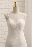 Sexy Spaghetti Straps Mermaid Wedding Dresses Sleeveless Lace Bridal Gowns With Appliques Online