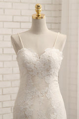 Sexy Spaghetti Straps Mermaid Wedding Dresses Sleeveless Lace Bridal Gowns With Appliques Online