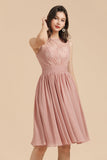 Short Lace Dusty Rose Junior Bridesmaid Dress