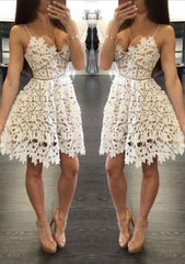 Short Lace A-Line Sweetheart Homecoming Dress
