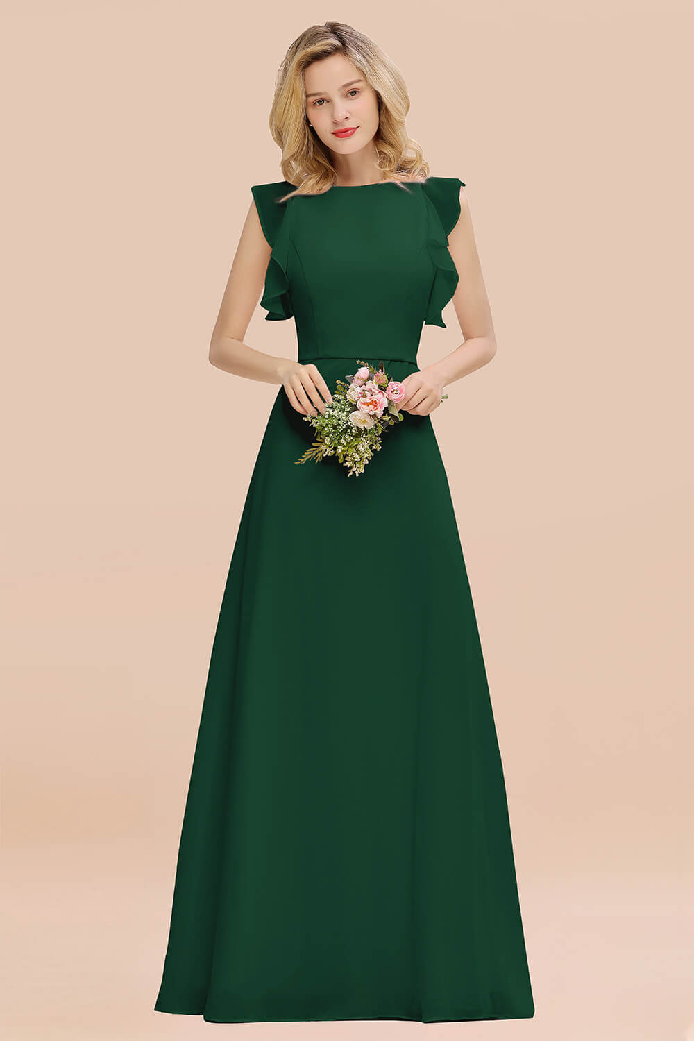 Simple Jewel Draped Sleeves Blushing Pink Bridesmaid Dresses Newinlook Simple Jewel Draped Sleeves Blushing Pink Bridesmaid Dresses Newinlook