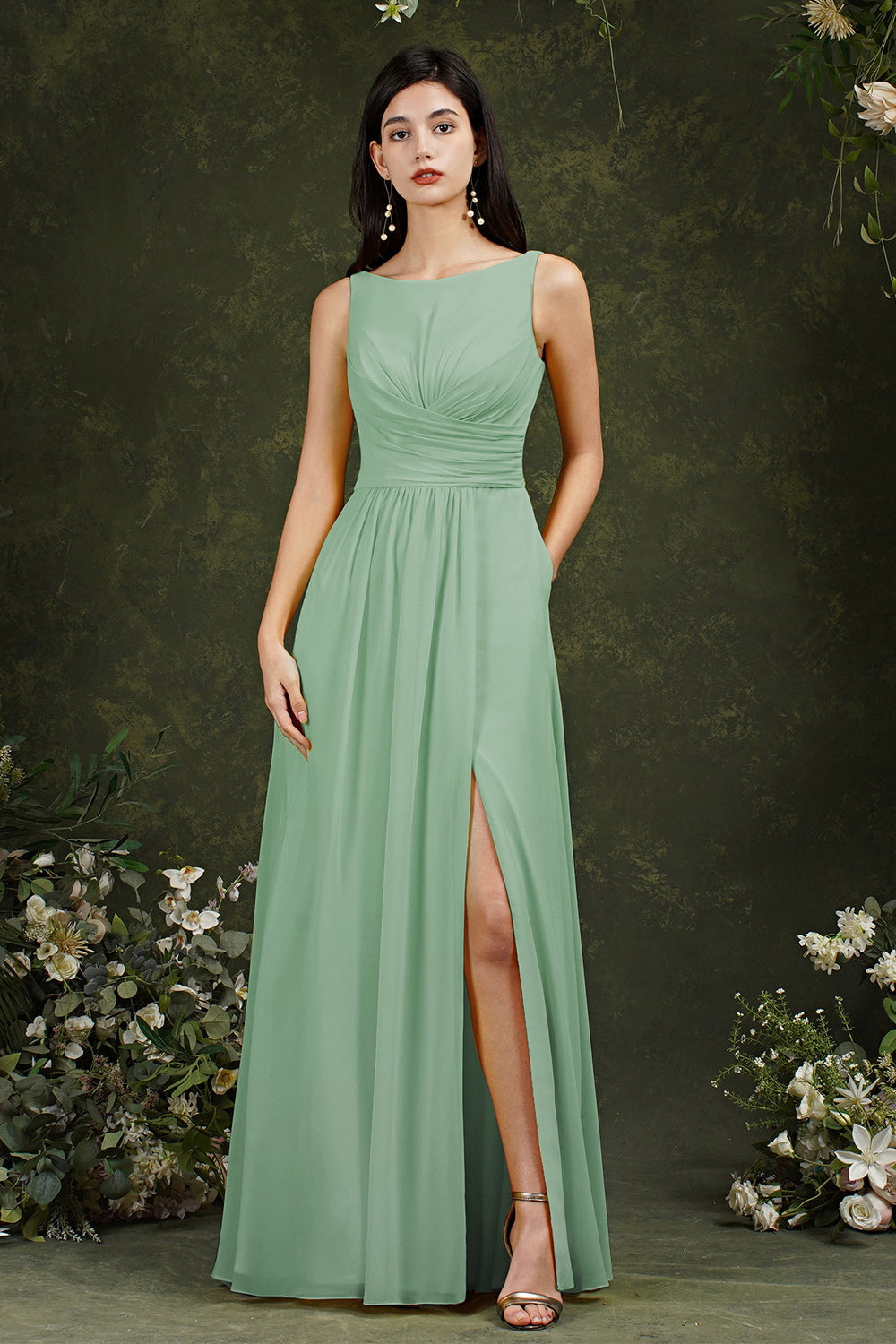 Sleeveless Bridesmaid Dresses Long With Slit – Newinlook Sleeveless Bridesmaid Dresses Long With Slit – Newinlook