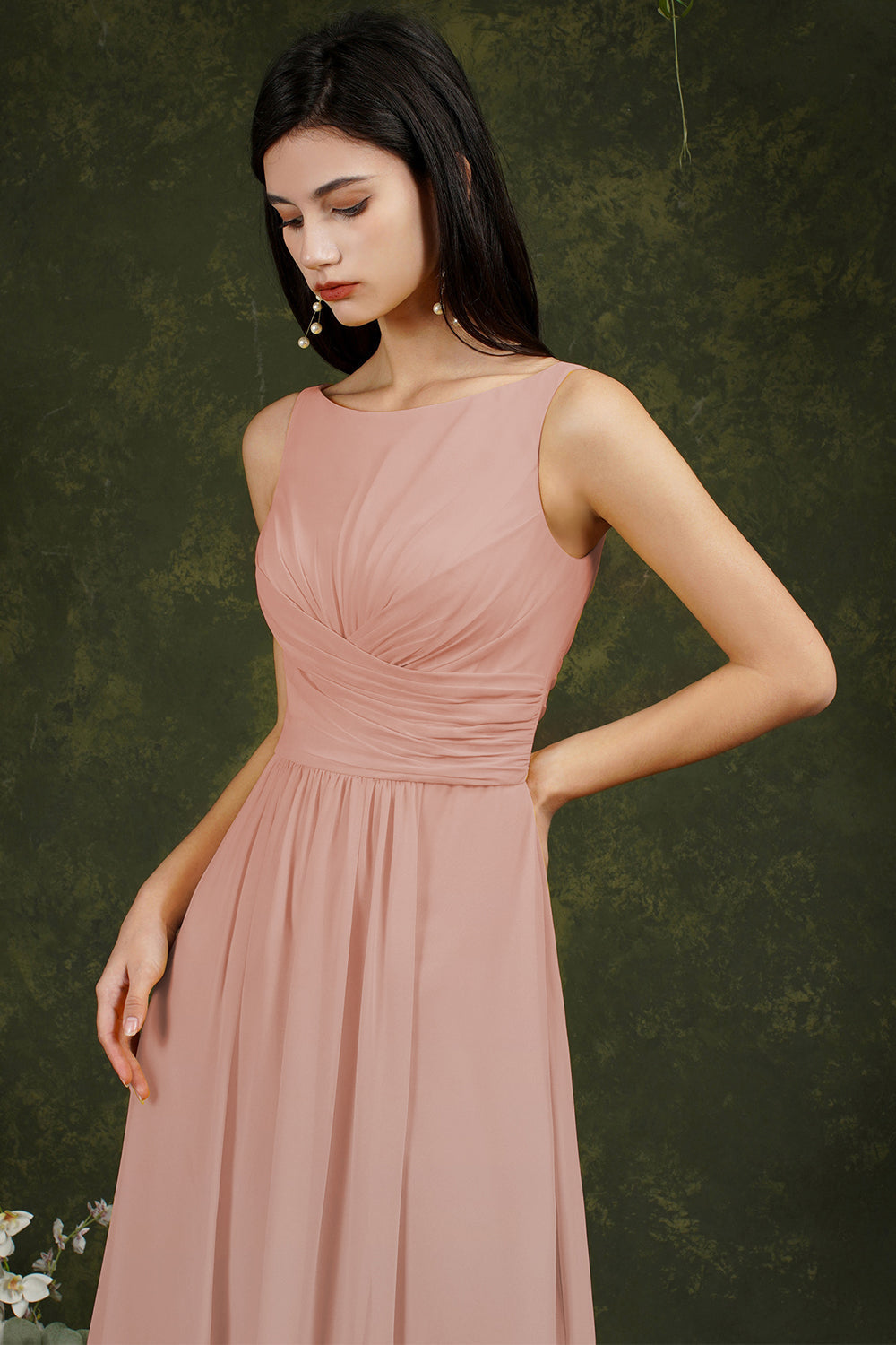 Sleeveless Bridesmaid Dress Long With Slit Online