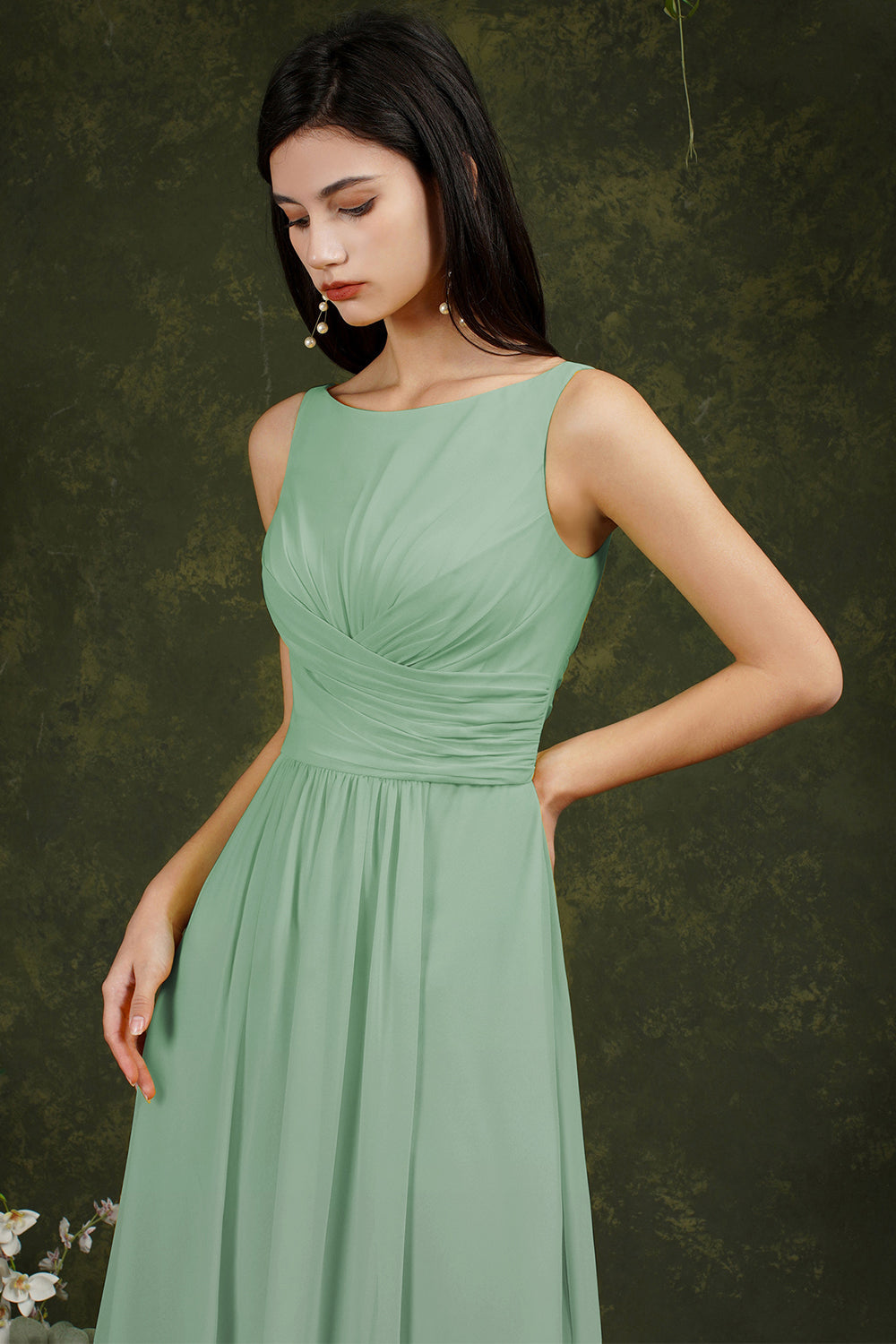 Sleeveless Bridesmaid Dress Long With Slit Online