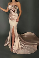 Strapless Mermaid Evening Dress Long With Beads Crystals