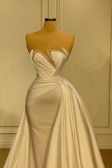 Strapless Mermaid Evening Dress Overskirt Long Online
