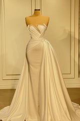 Strapless Mermaid Evening Dress Overskirt Long Online