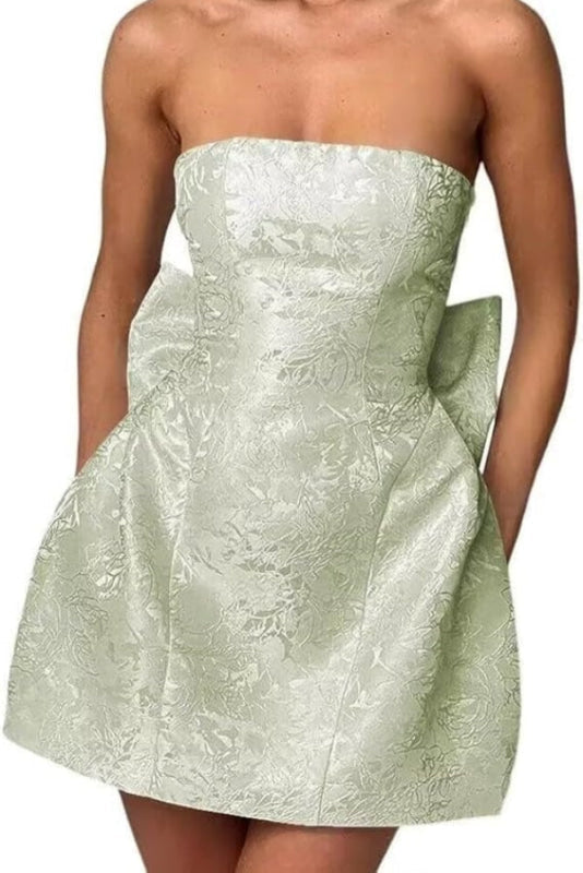 Chic Sleeveless Ruched Satin Floral Jacquard Mini Homecoming Dress wit Newinlook Chic Sleeveless Ruched Satin Floral Jacquard Mini Homecoming Dress wit Newinlook