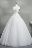 Stunning Off-the-Shoulder Sweetheart Wedding Dresses Short Sleeves Lace Appliques Bridal Gowns On Sale