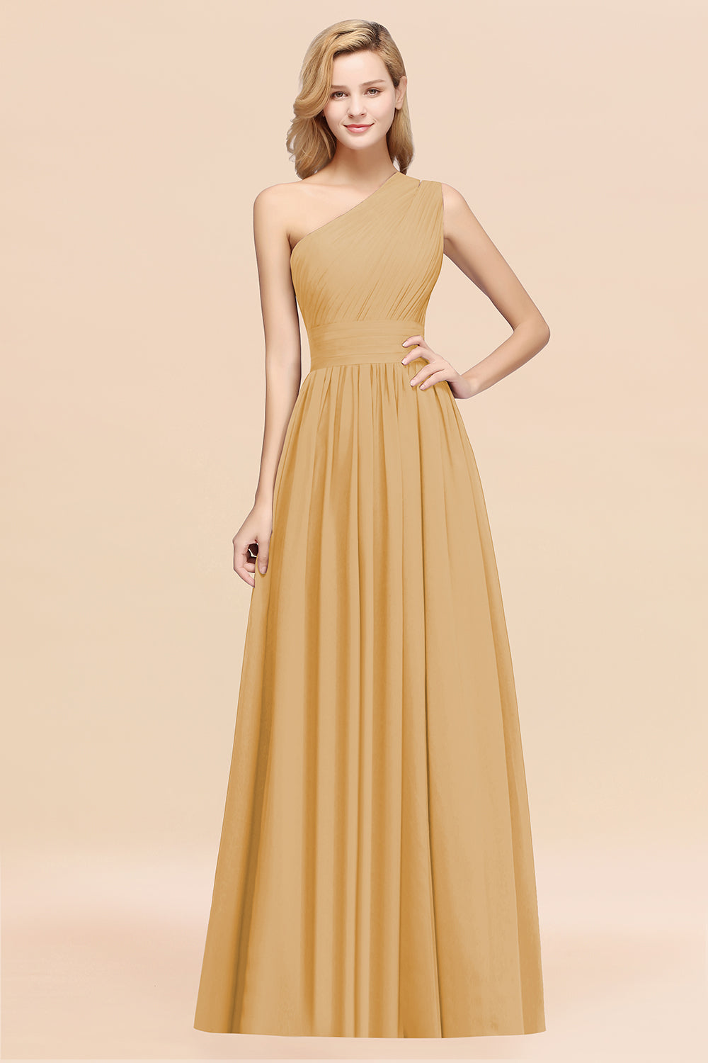 Stylish One-shoulder Sleeveless Long Junior Bridesmaid Dresses Affordable