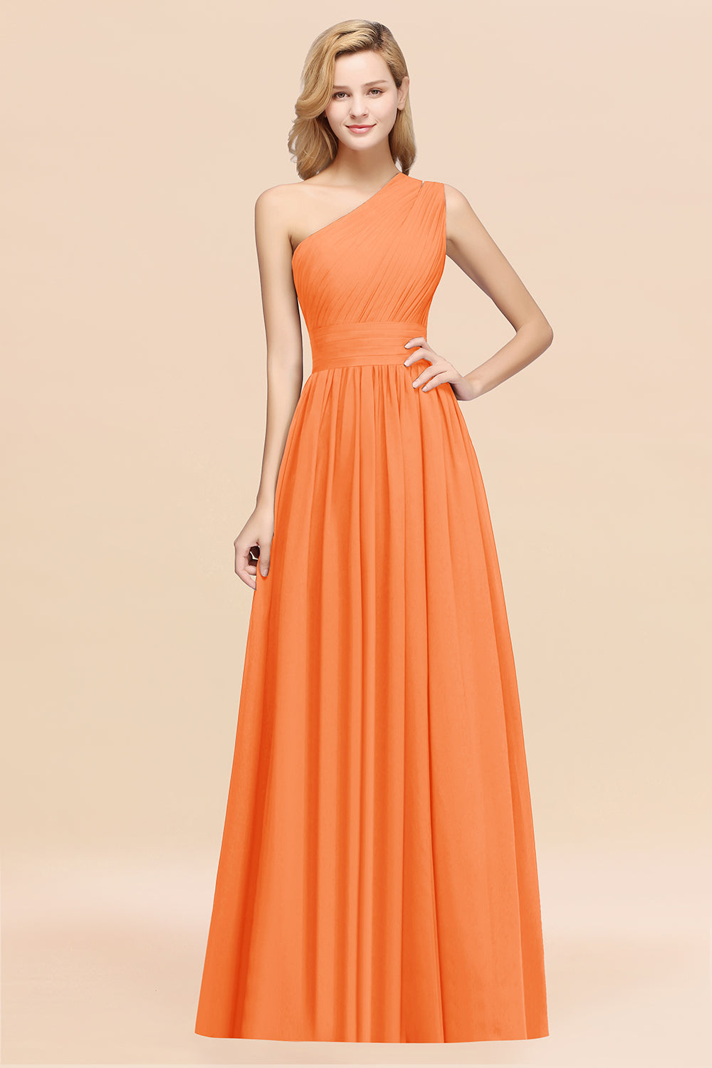 Stylish One-shoulder Sleeveless Long Junior Bridesmaid Dresses Affordable