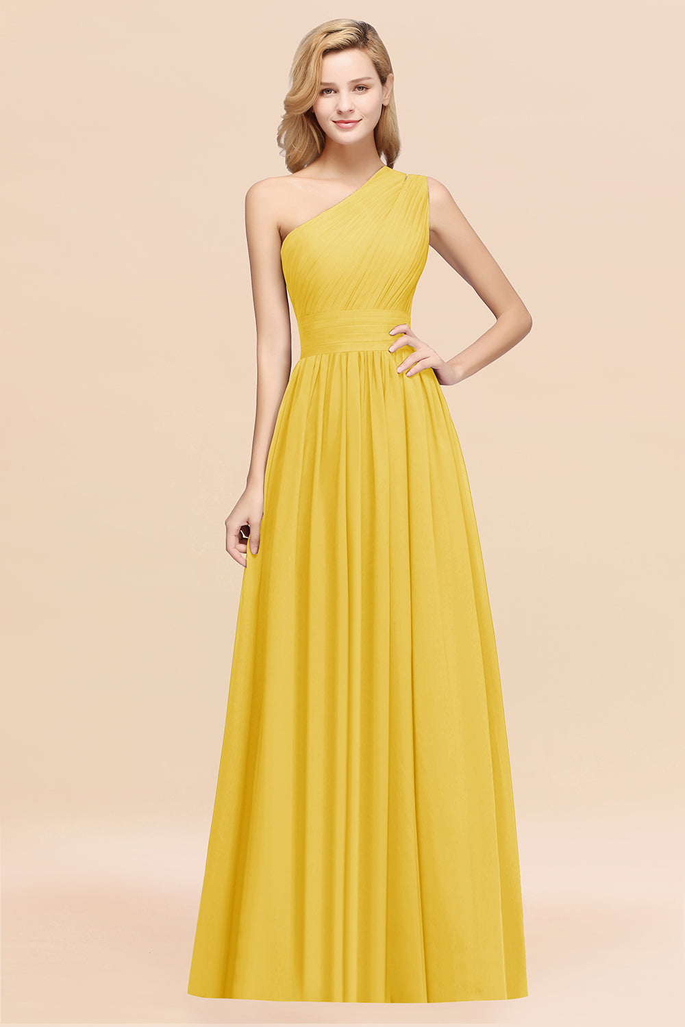 Stylish One-shoulder Sleeveless Long Junior Bridesmaid Dresses Affordable