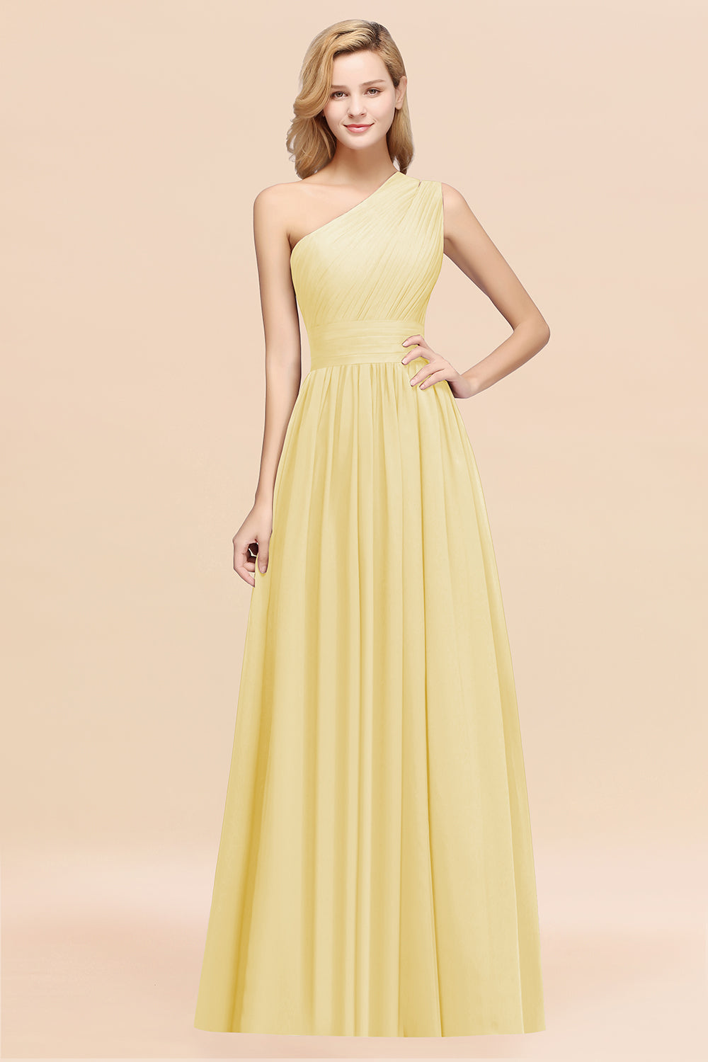 Stylish One-shoulder Sleeveless Long Junior Bridesmaid Dresses Affordable