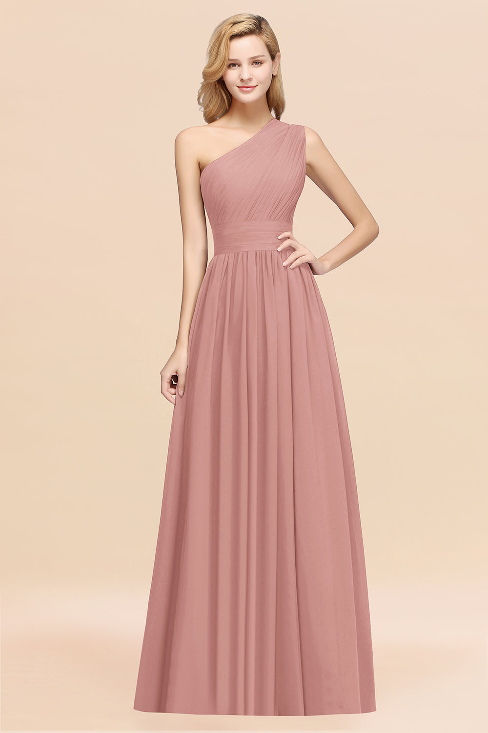 Stylish One-shoulder Sleeveless Long Junior Bridesmaid Dresses Affordable