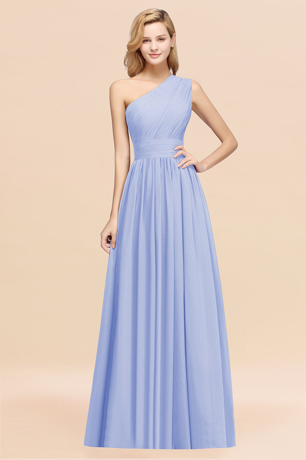 Stylish One-shoulder Sleeveless Long Junior Bridesmaid Dresses Affordable