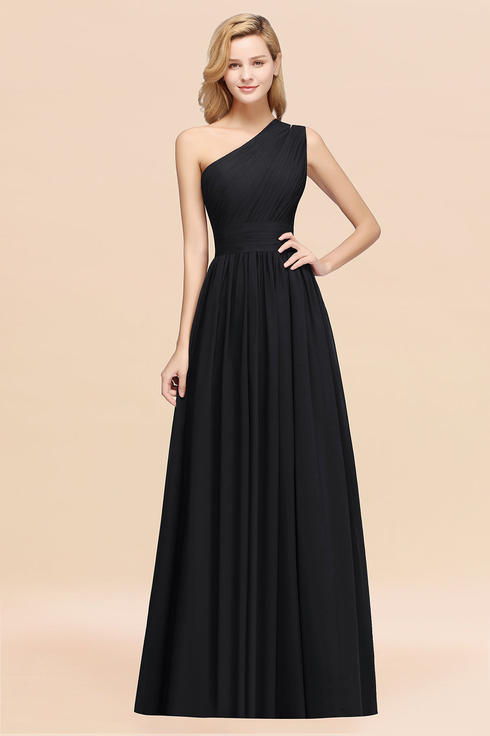 Stylish One-shoulder Sleeveless Long Junior Bridesmaid Dresses Affordable