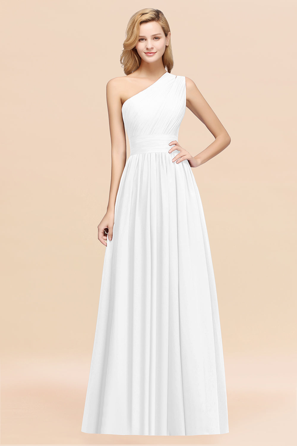 Stylish One-shoulder Sleeveless Long Junior Bridesmaid Dresses Affordable