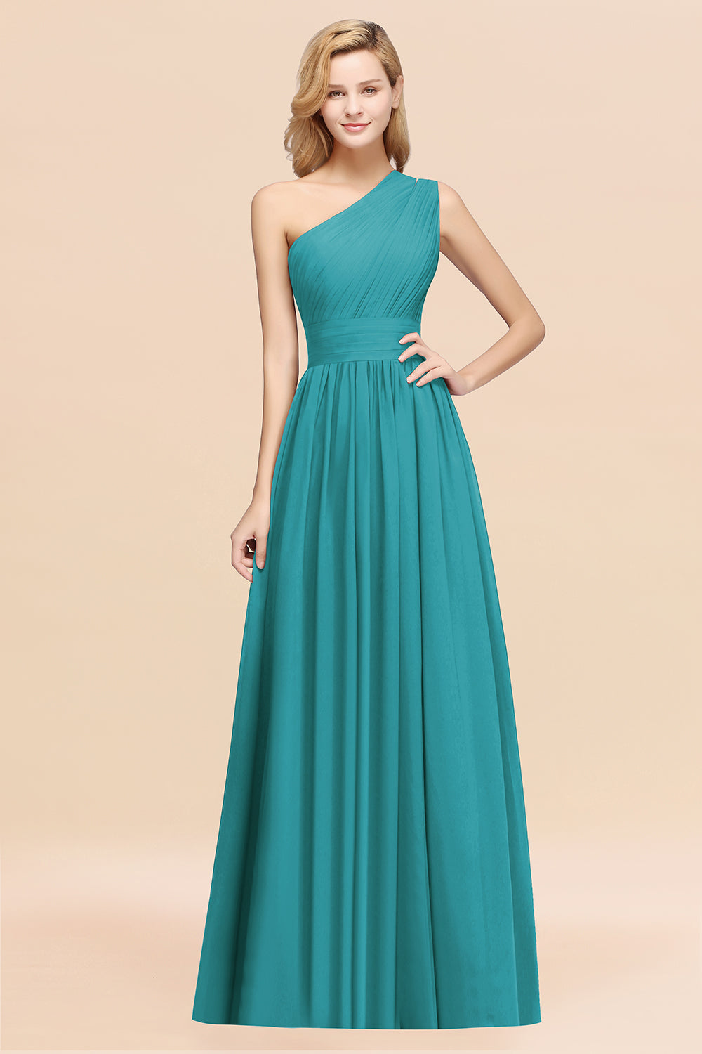 Stylish One-shoulder Sleeveless Long Junior Bridesmaid Dresses Affordable