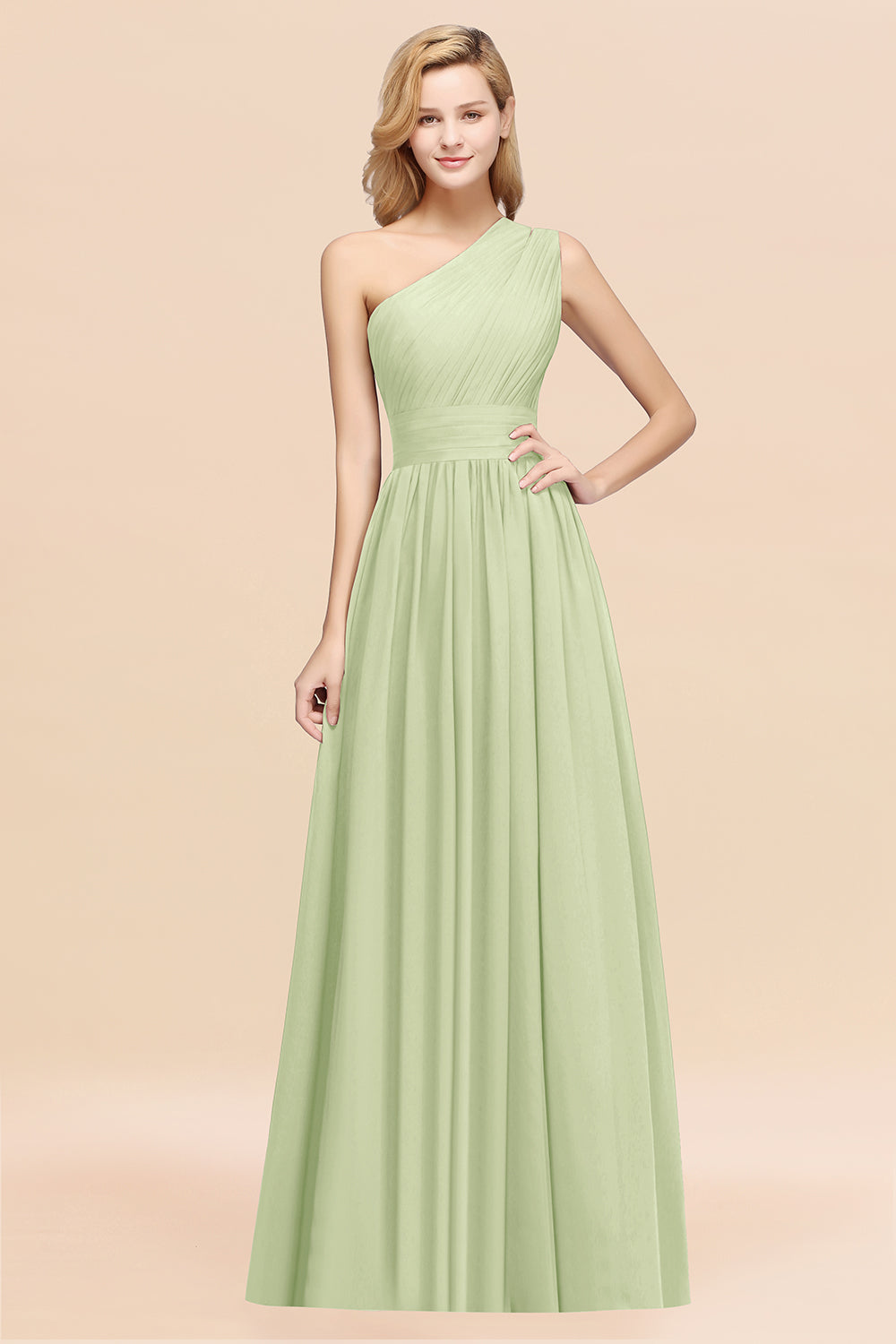 Stylish One-shoulder Sleeveless Long Junior Bridesmaid Dresses Affordable