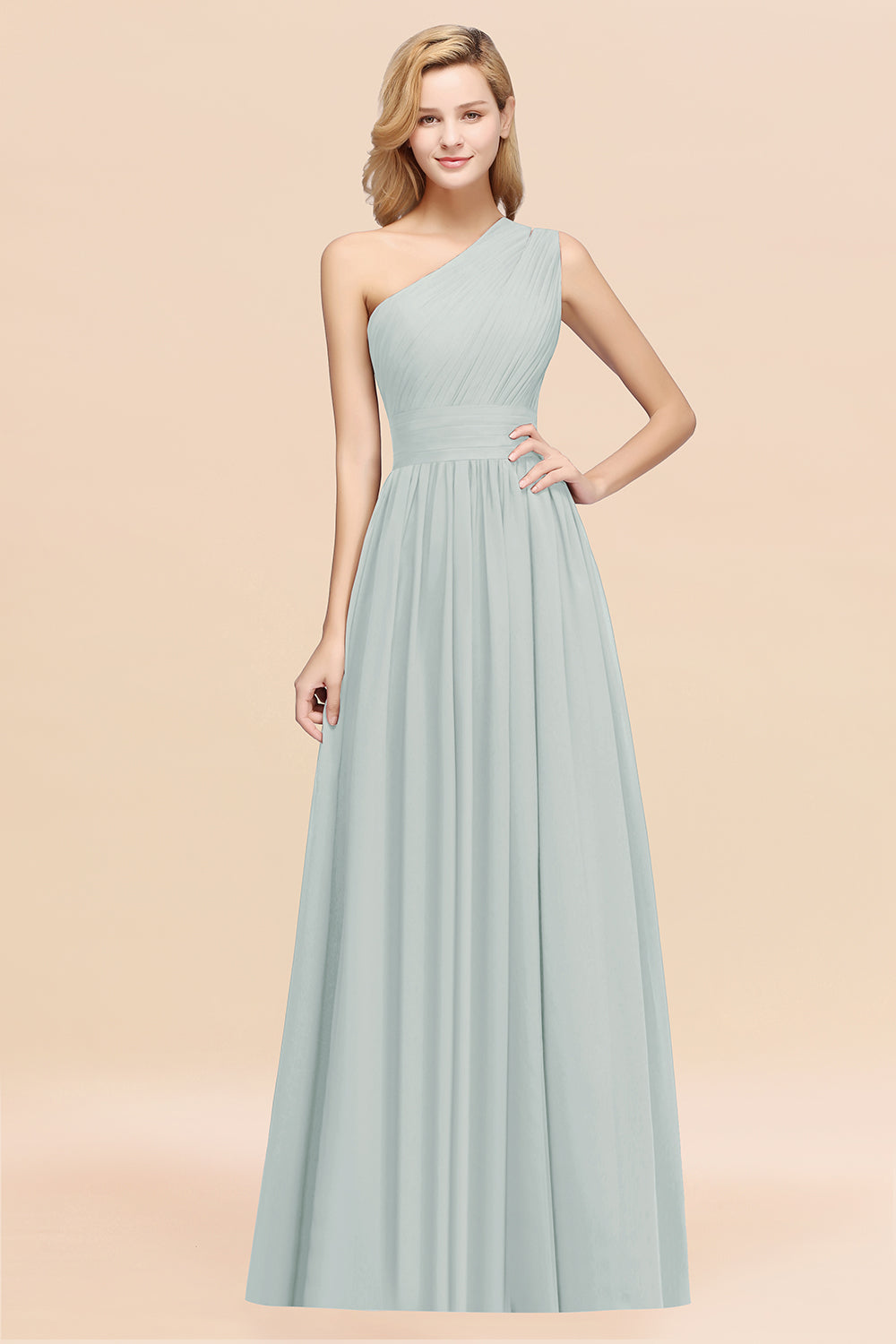 Stylish One-shoulder Sleeveless Long Junior Bridesmaid Dresses Affordable