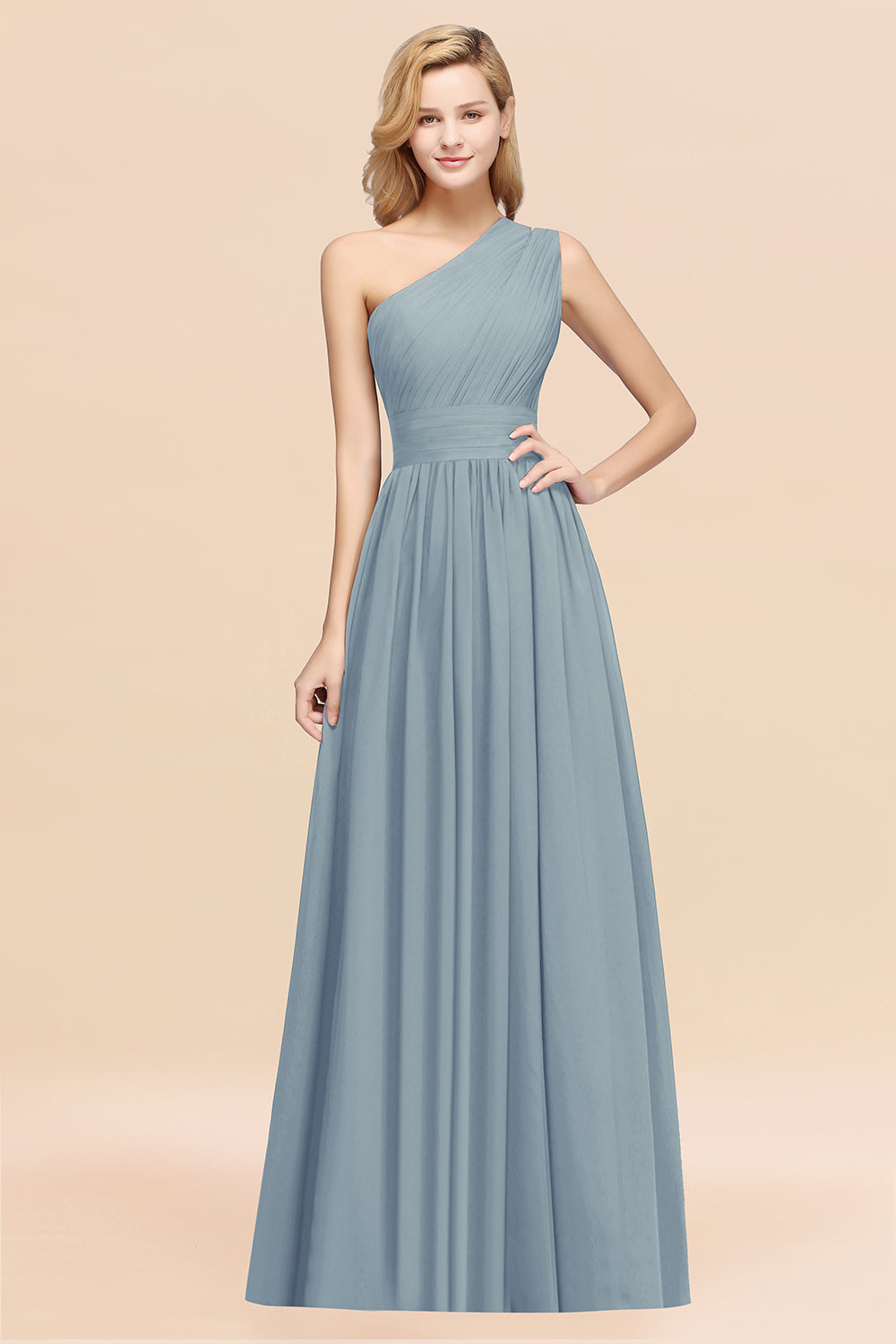 Stylish One-shoulder Sleeveless Long Junior Bridesmaid Dresses Affordable