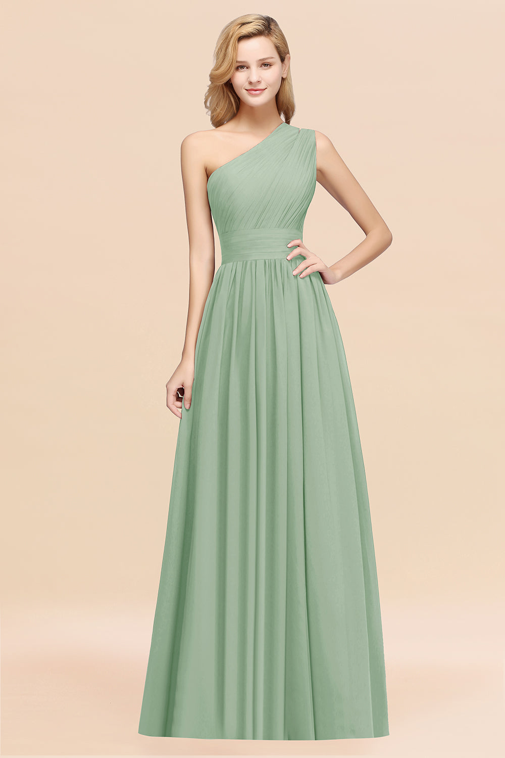 Stylish One-shoulder Sleeveless Long Junior Bridesmaid Dresses Affordable