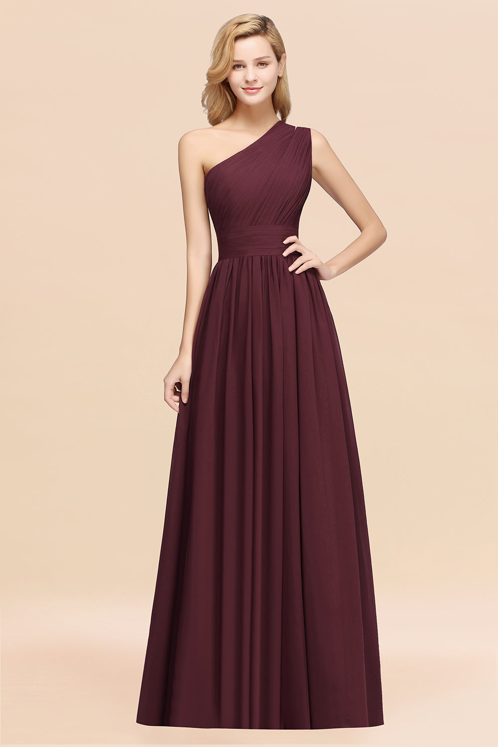 Stylish One-shoulder Sleeveless Long Junior Bridesmaid Dresses Affordable