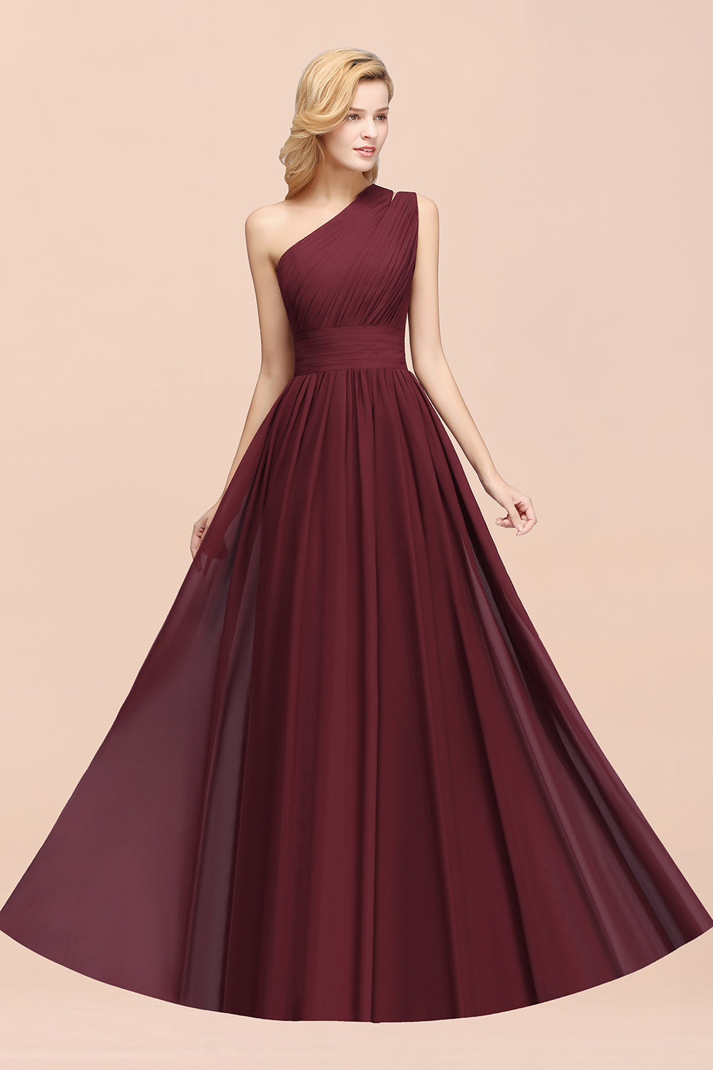 Stylish One-shoulder Sleeveless Long Junior Bridesmaid Dresses Affordable