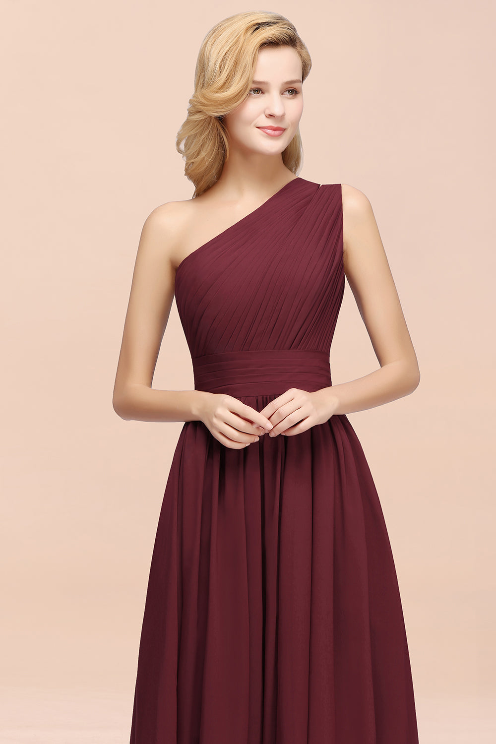 Stylish One-shoulder Sleeveless Long Junior Bridesmaid Dresses Affordable