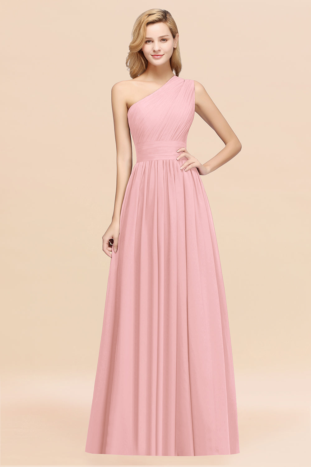 Stylish One-shoulder Sleeveless Long Junior Bridesmaid Dresses Affordable