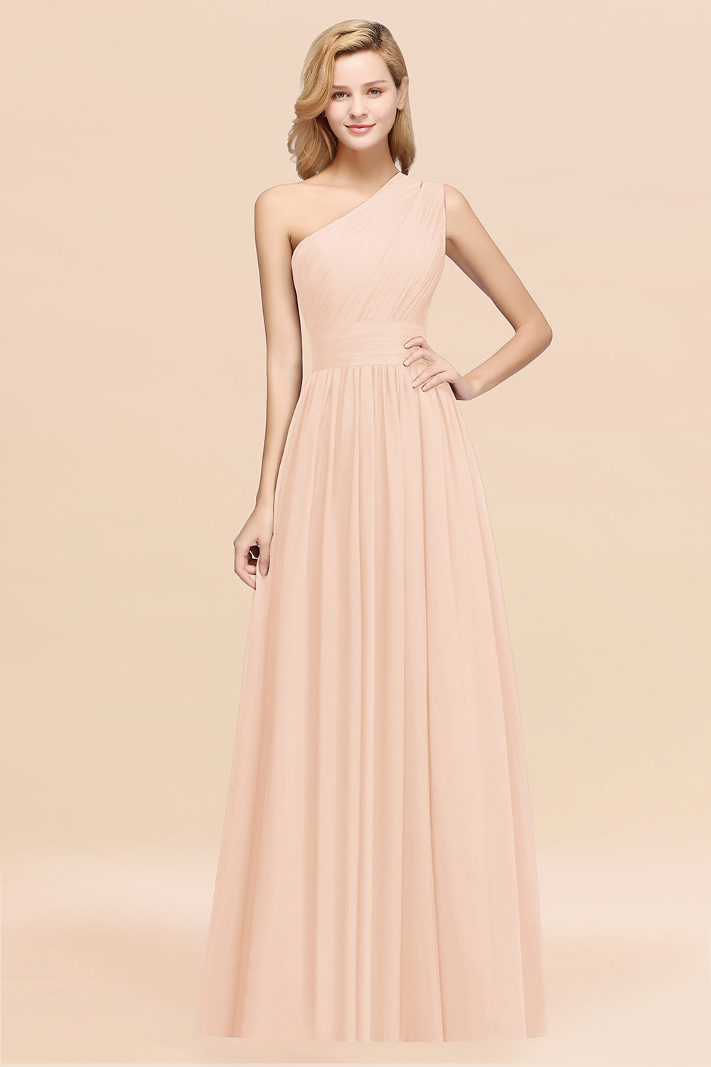 Stylish One-shoulder Sleeveless Long Junior Bridesmaid Dresses Affordable