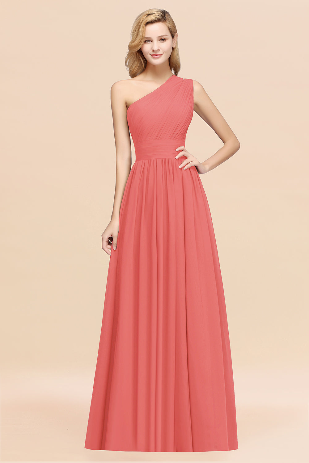 Stylish One-shoulder Sleeveless Long Junior Bridesmaid Dresses Affordable