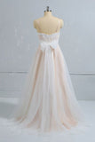 Stylish Spaghetti Straps Sleeveless Lace Wedding Dresses Champgne A-line Ruffles Bridal Gowns On Sale