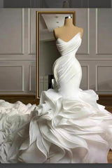 Sweetheart Ruffles Wedding Dress Mermaid Long-Newinlook