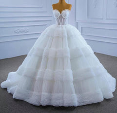 Sweetheart Tulle Ball Gown Wedding Dress Sleeveless