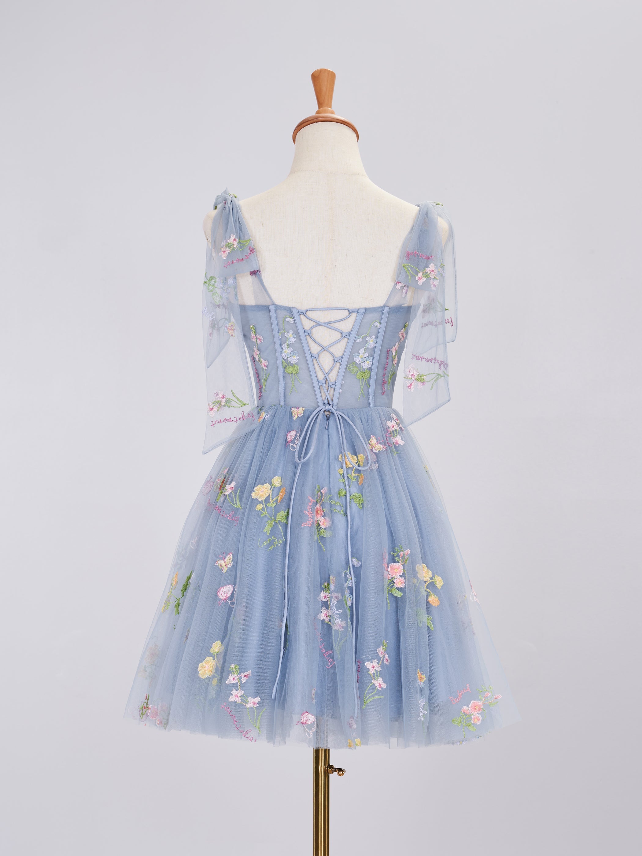 Trendy A-Line Spaghetti Strap Short Homecoming Dress with Embroidery