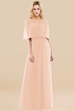 Vintage Off-the-Shoulder Long Burgundy Bridesmaid Dress with Ruffle