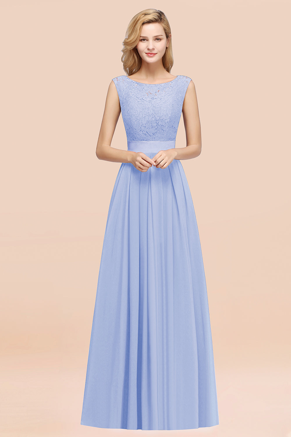Vintage Sleeveless Lace Bridesmaid Dresses Affordable Chiffon Wedding Party Dress Online