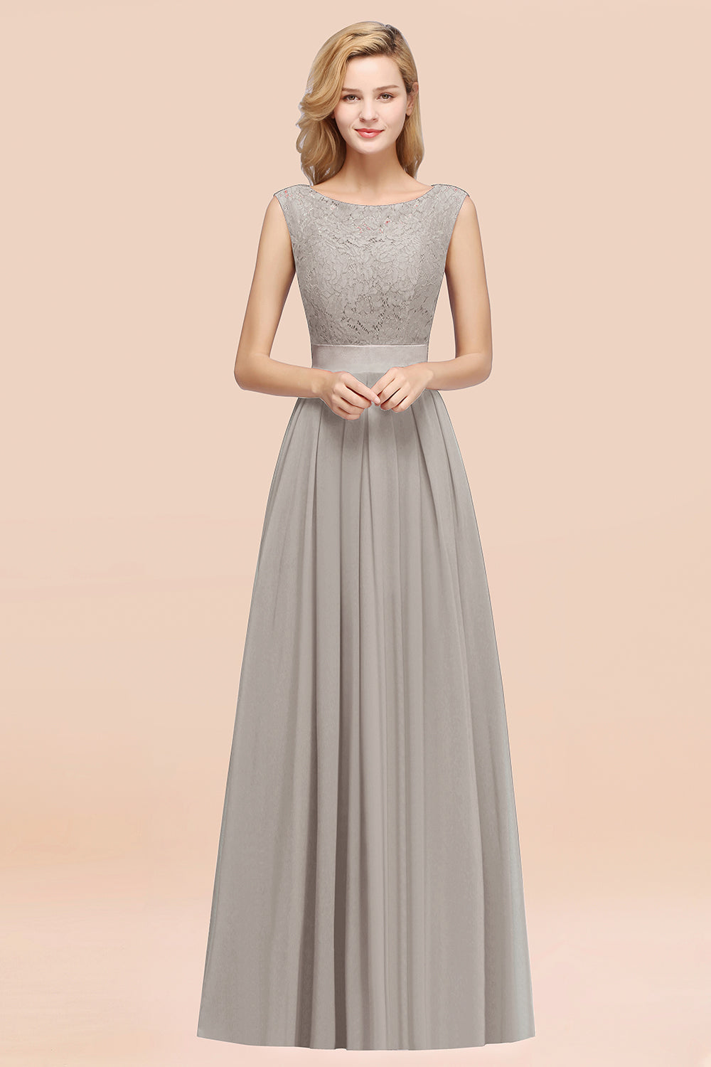 Vintage Sleeveless Lace Bridesmaid Dresses Affordable Chiffon Wedding Party Dress Online