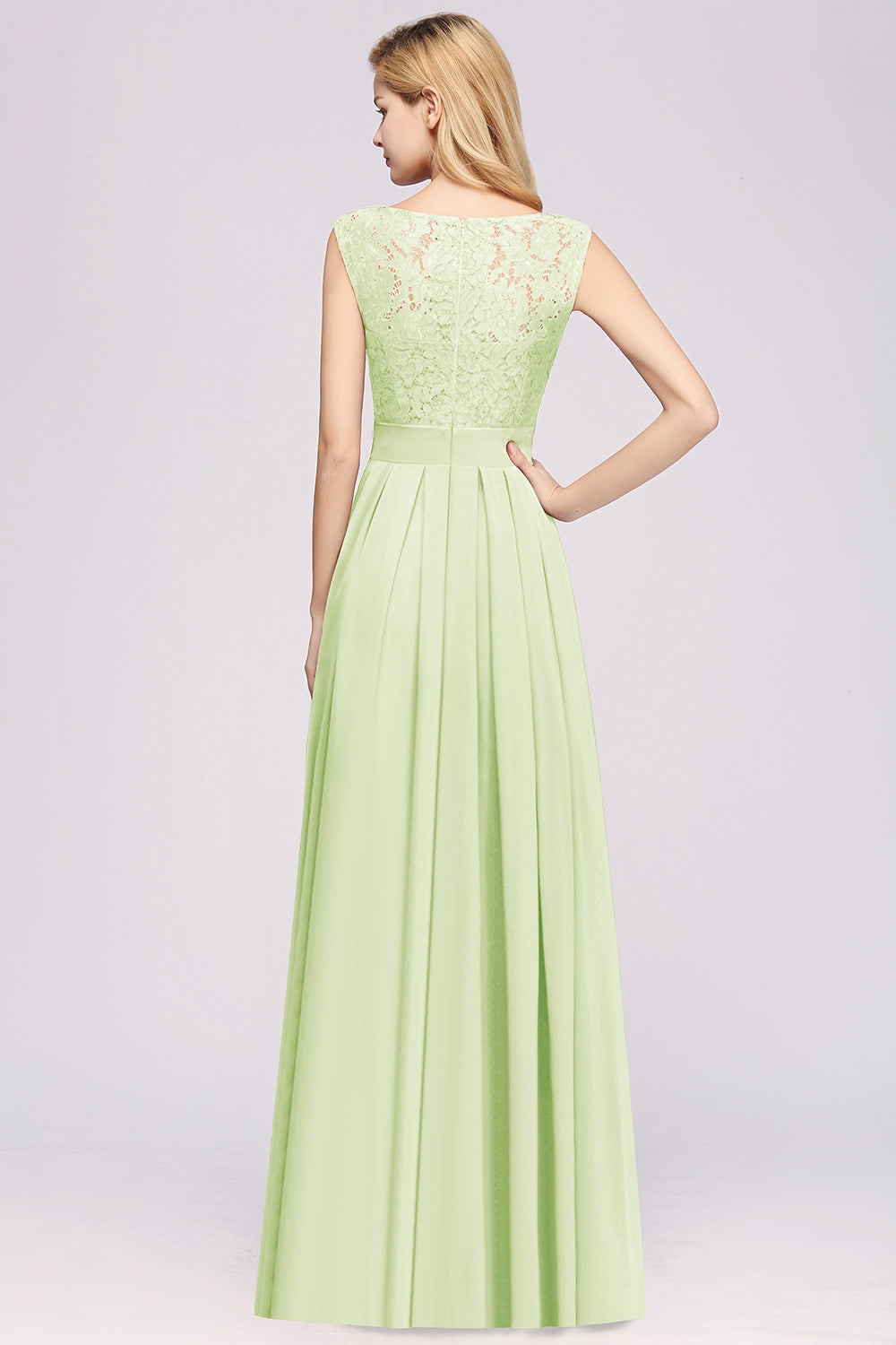 Vintage Sleeveless Lace Bridesmaid Dresses Affordable Chiffon Wedding Party Dress Online