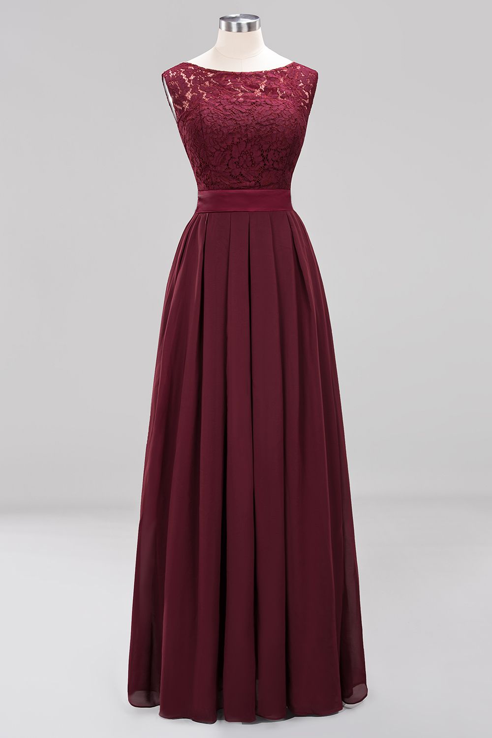 Vintage Sleeveless Lace Bridesmaid Dresses Affordable Chiffon Wedding Party Dress Online