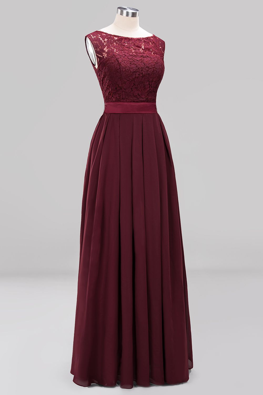 Vintage Sleeveless Lace Bridesmaid Dresses Affordable Chiffon Wedding Party Dress Online