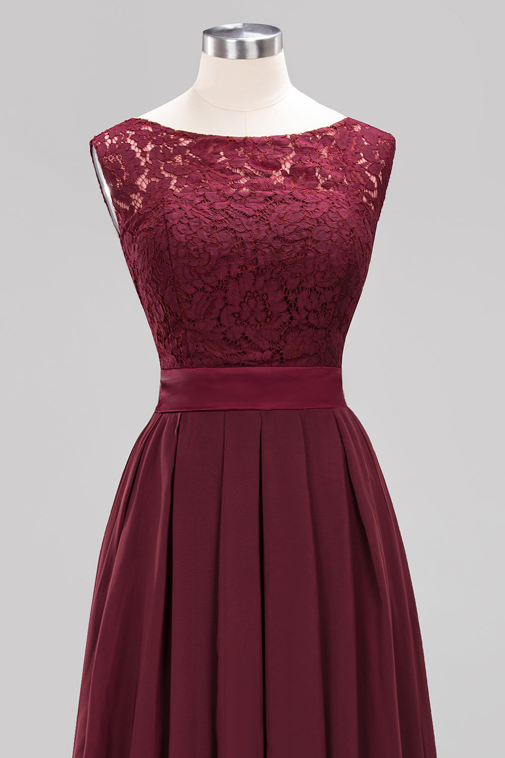 Vintage Sleeveless Lace Bridesmaid Dresses Affordable Chiffon Wedding Party Dress Online