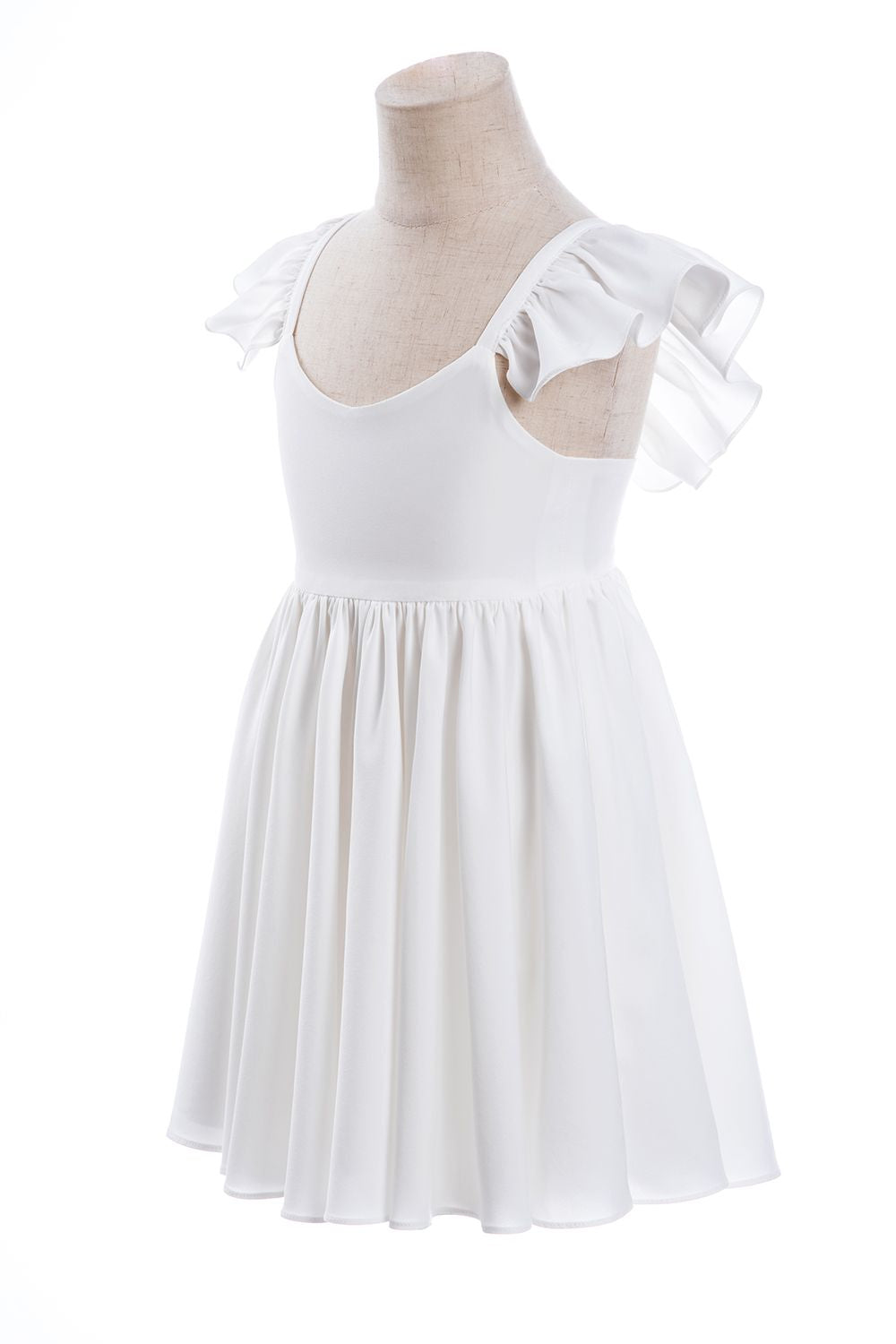 White Cap Sleeve Little Flower Girl Dress Online