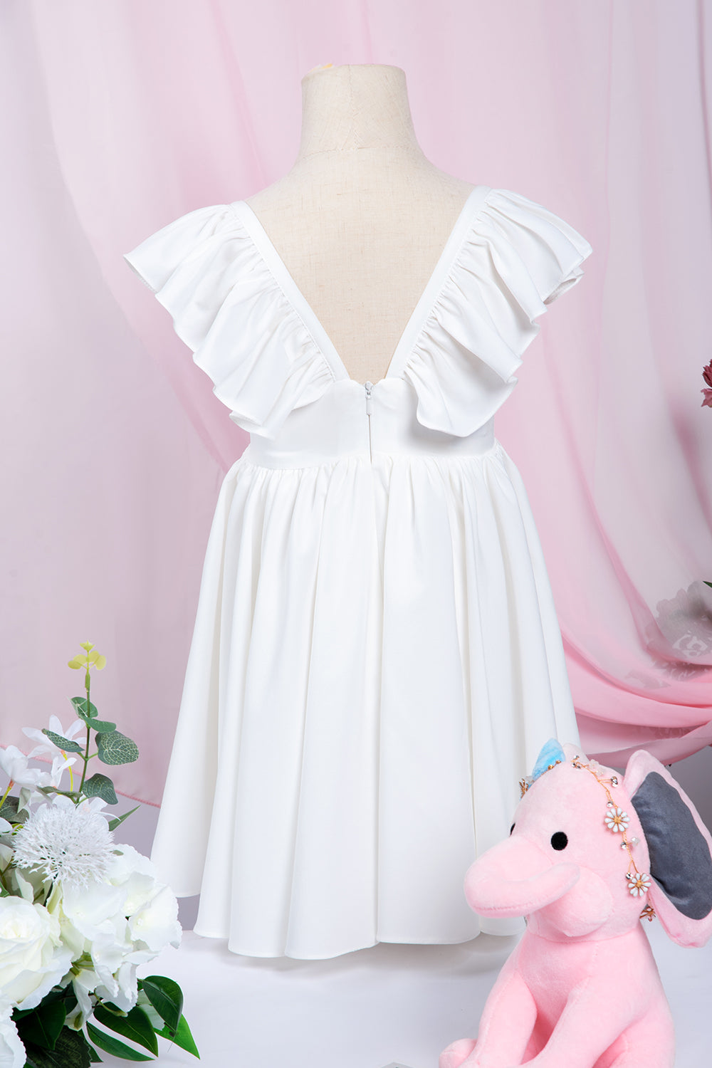 White Cap Sleeve Little Flower Girl Dress Online