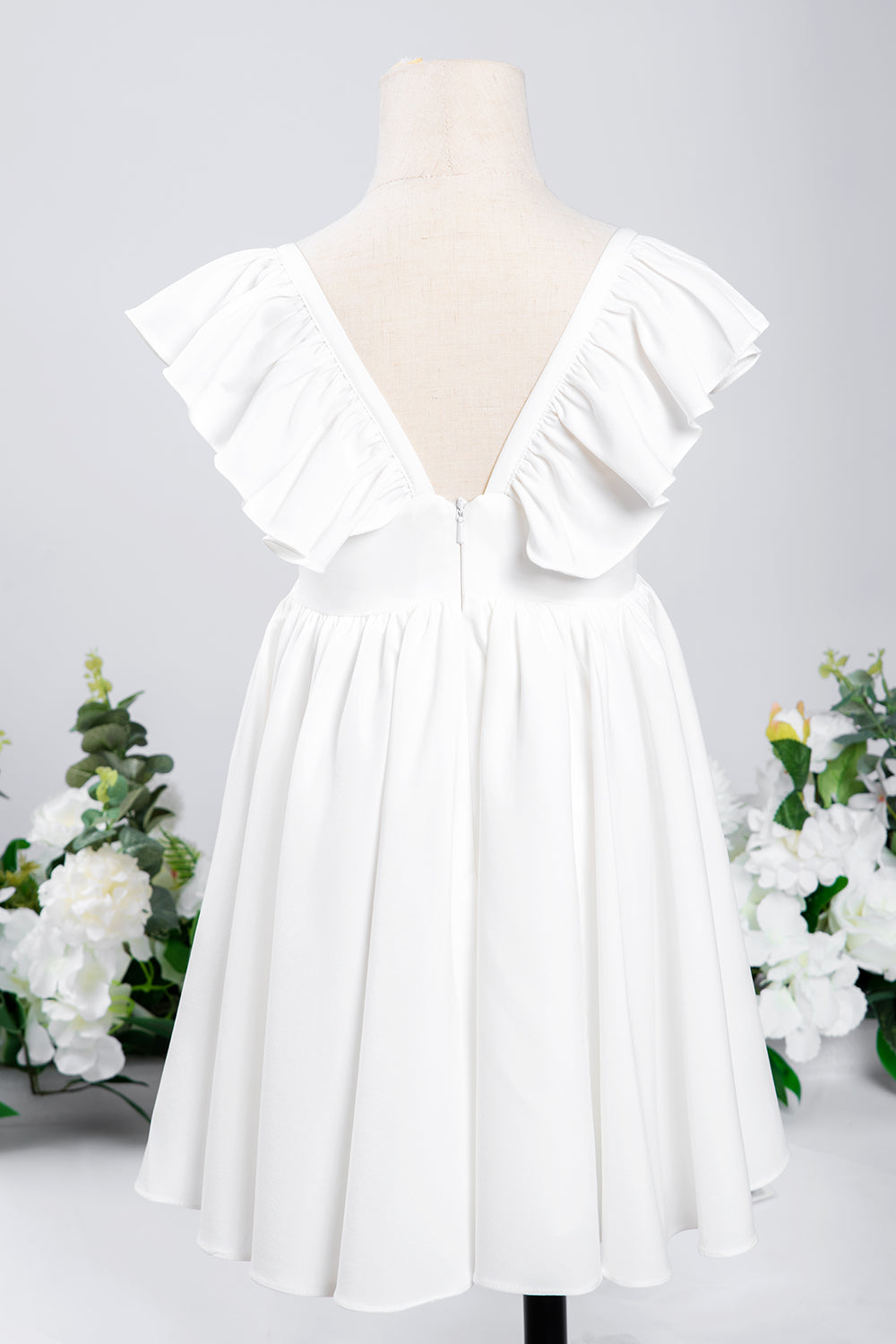 White Cap Sleeve Little Flower Girl Dress Online