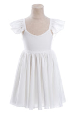 White Cap Sleeve Little Flower Girl Dress Online